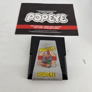 Popeye Atari 2600 Video Game Cartridge & Manual Parker Brothers